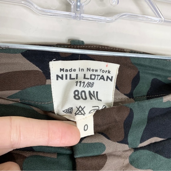 Nili Lotan Paris Drop Crotch Pant (Sz 0) Coyote Brown Camo - Picture 12 of 14